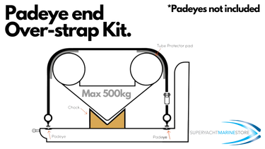 Padeye end over-strap tie down kit 500kg