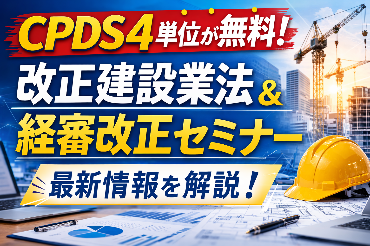 建設業セミナー開催（2026年4月）｜改正建設業法・経審改正・CCUSを国交省が解説【CPDS4単位】