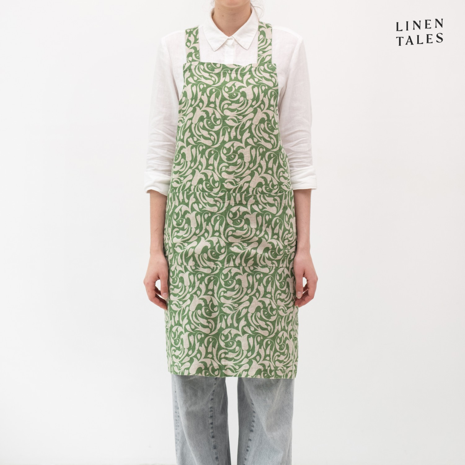 801/Evergreen Damask on natural