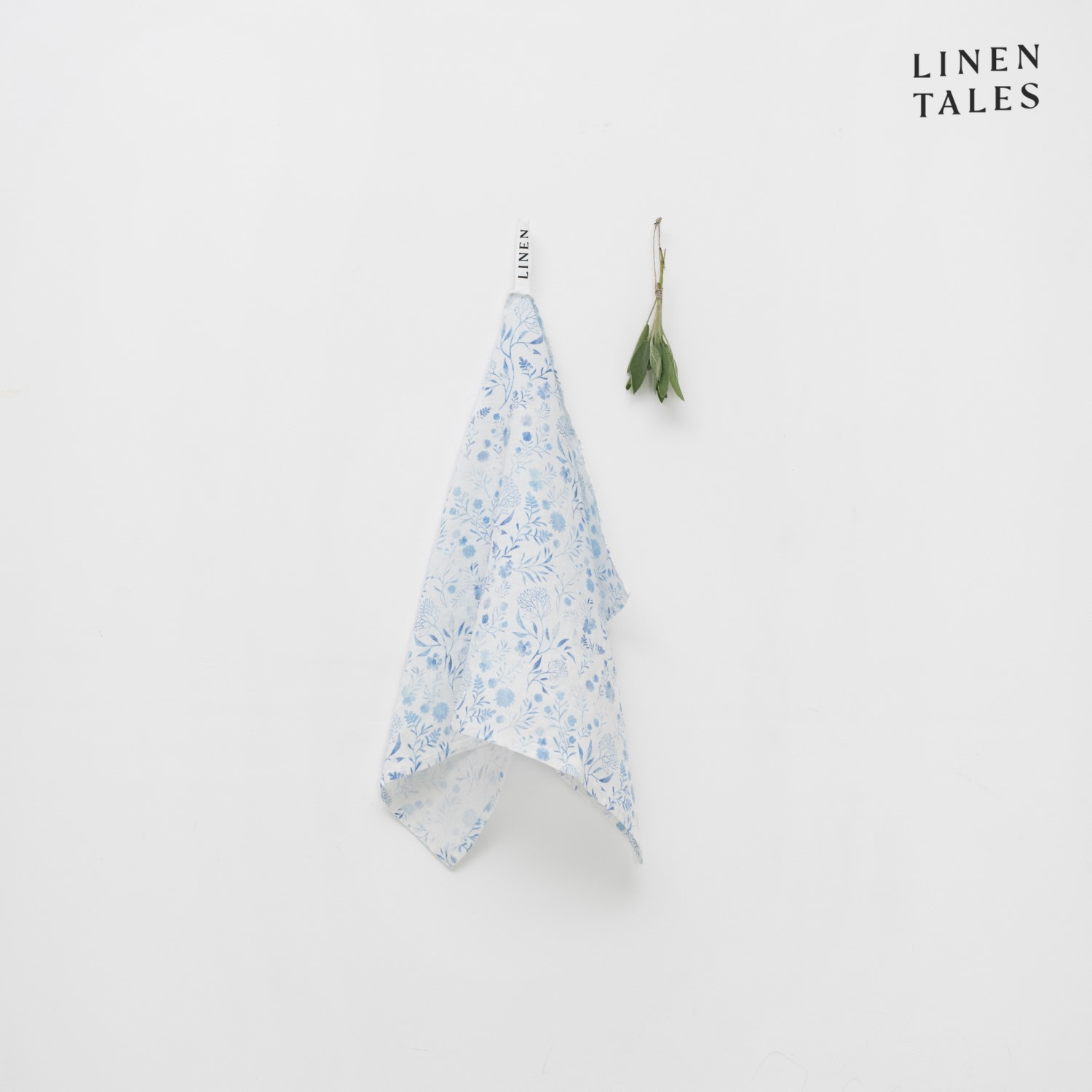 707/White Botanical Blue