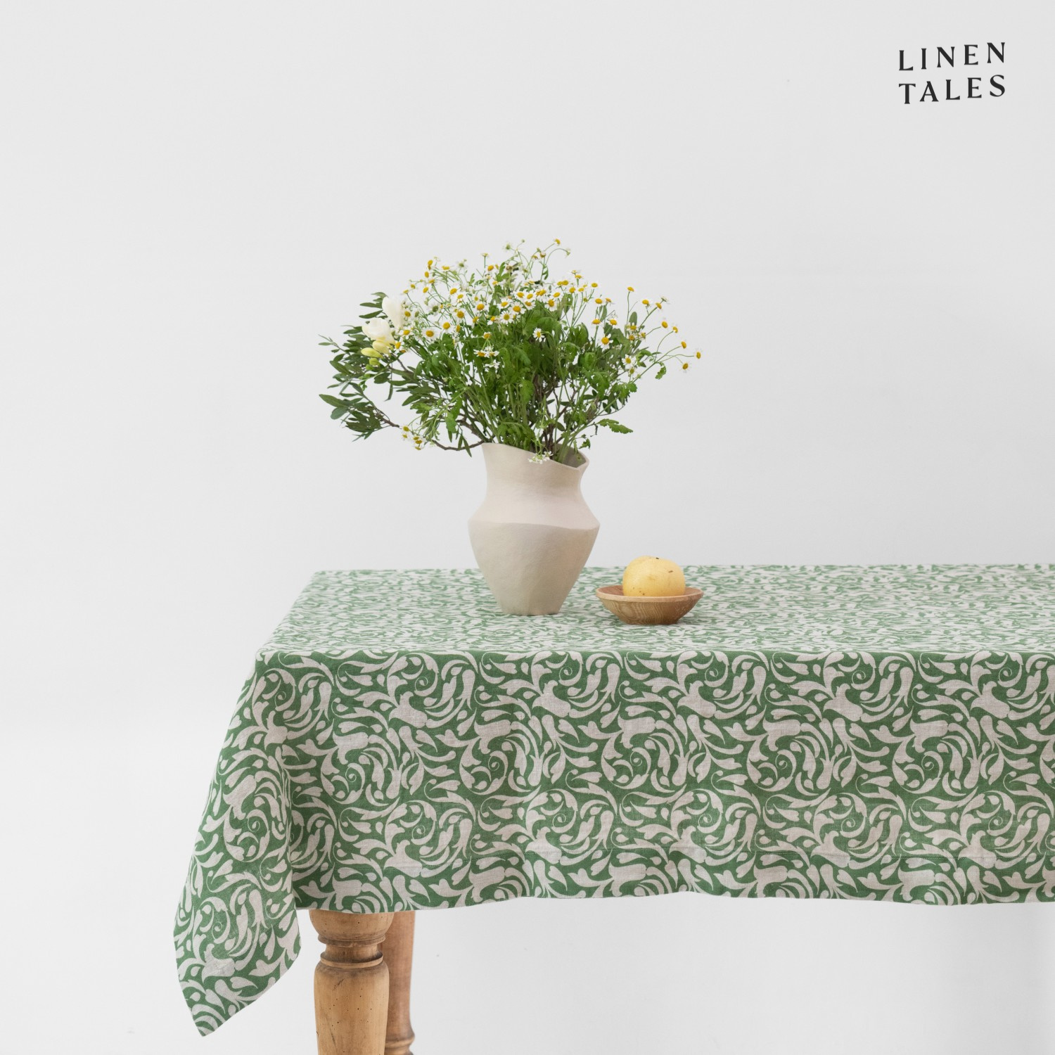 801/Evergreen Damask on natural