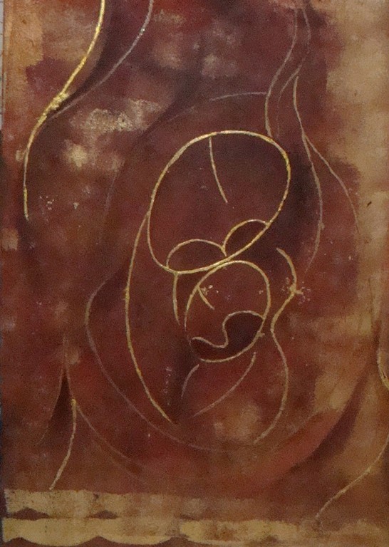"Maternità3" Acrilico e foglia oro zecchino su tela 2007  (50x70)