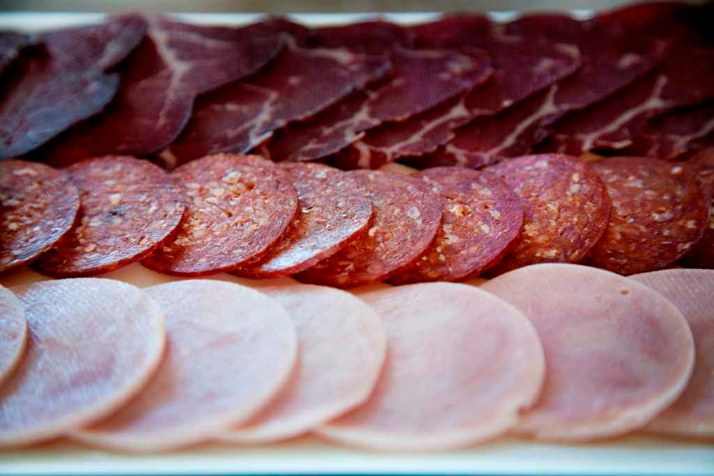 cold cuts at the breakfast buffet