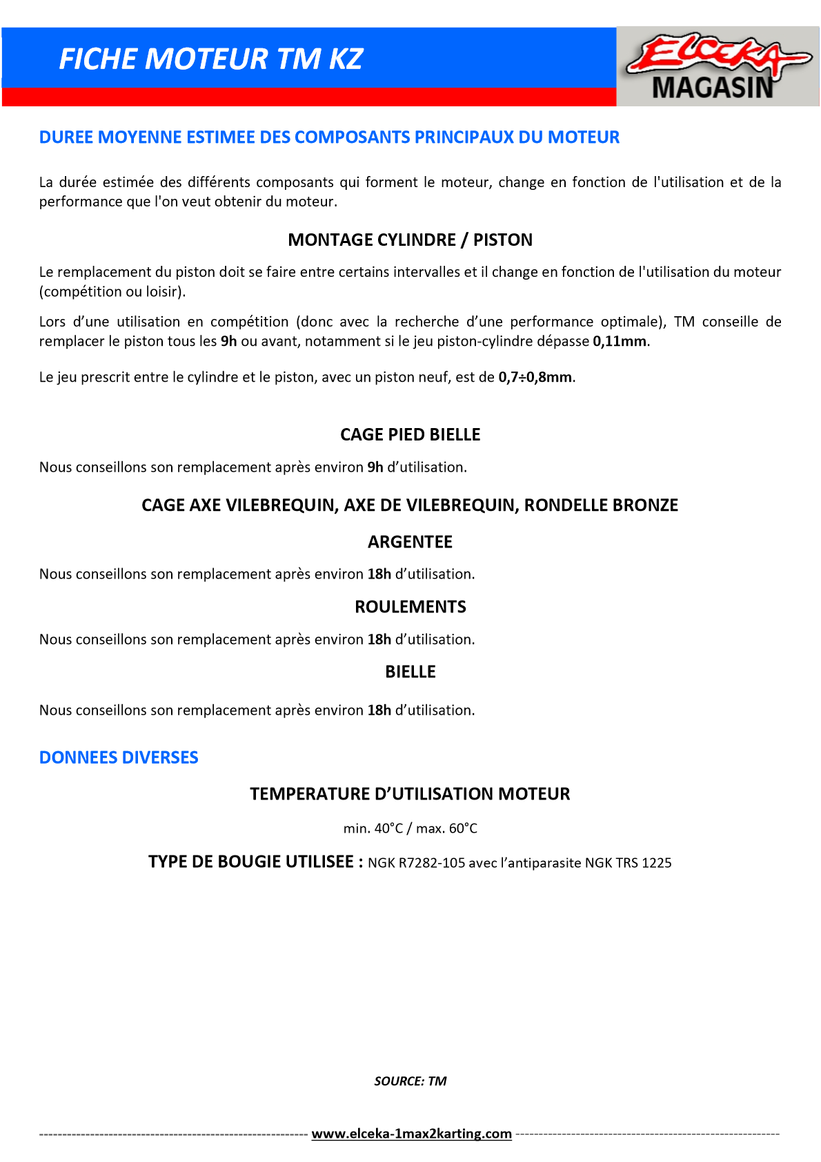 FICHE MOTEUR TM KZ PAGE 2 SUR 2