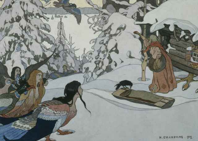 baba-yaga-and-the-bird-maidens-ivan-yakovlevich-bilibin