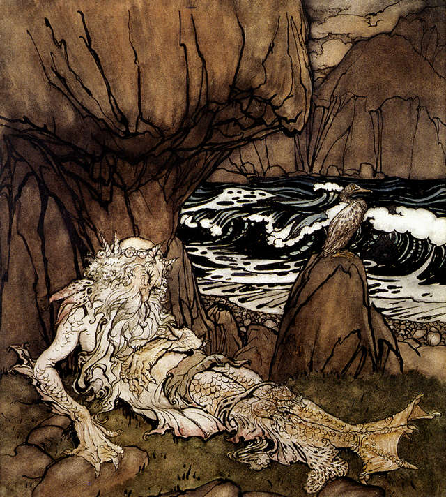 Crowned Merman by Arthur Rackahm