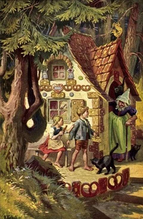 hansel-and-grethel-at-witch-hut-otto-kubel