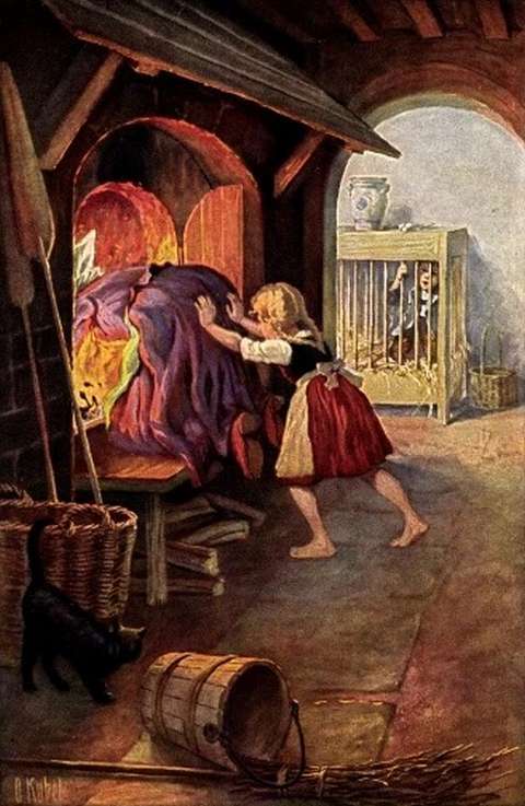 grethel-and-witch-at-oven-otto kubel