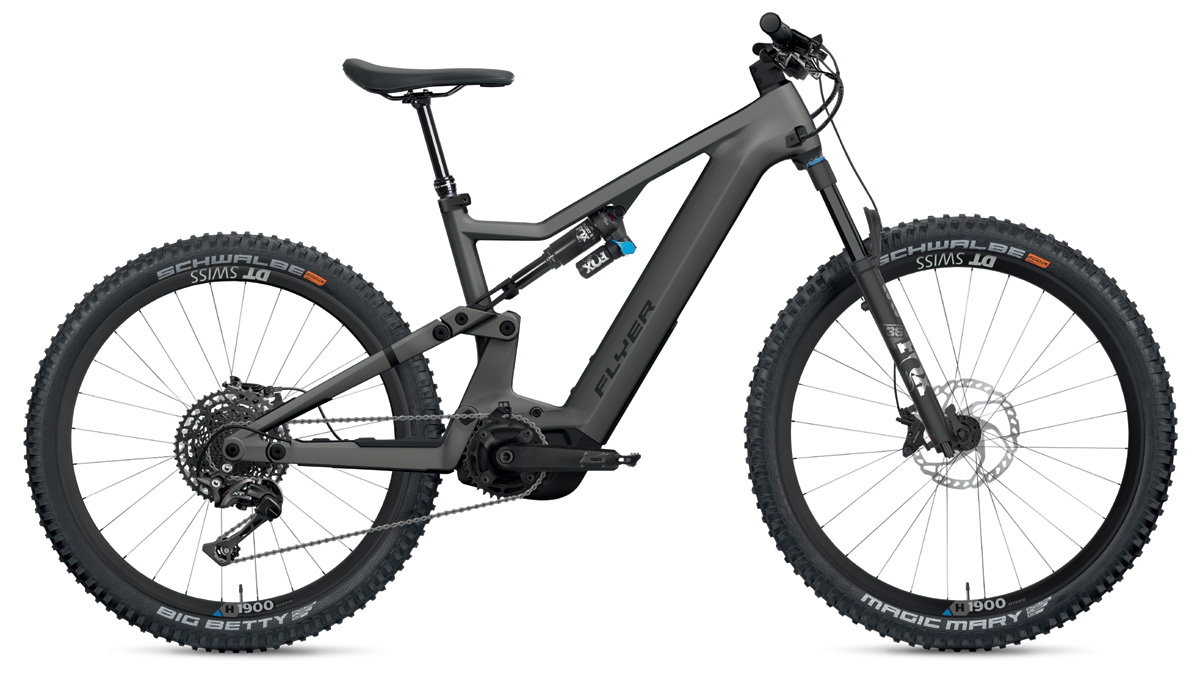 E-Mountainbike FLYER Uproc X black shadin satin