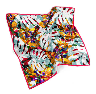 Pepperprint Silk Scarf Tropical Pattern