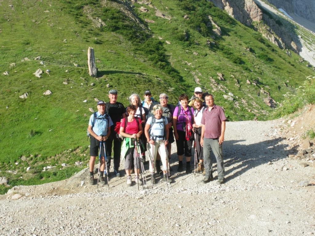 Gruppenfoto bei der Wolayersee Hütte 1.959 m