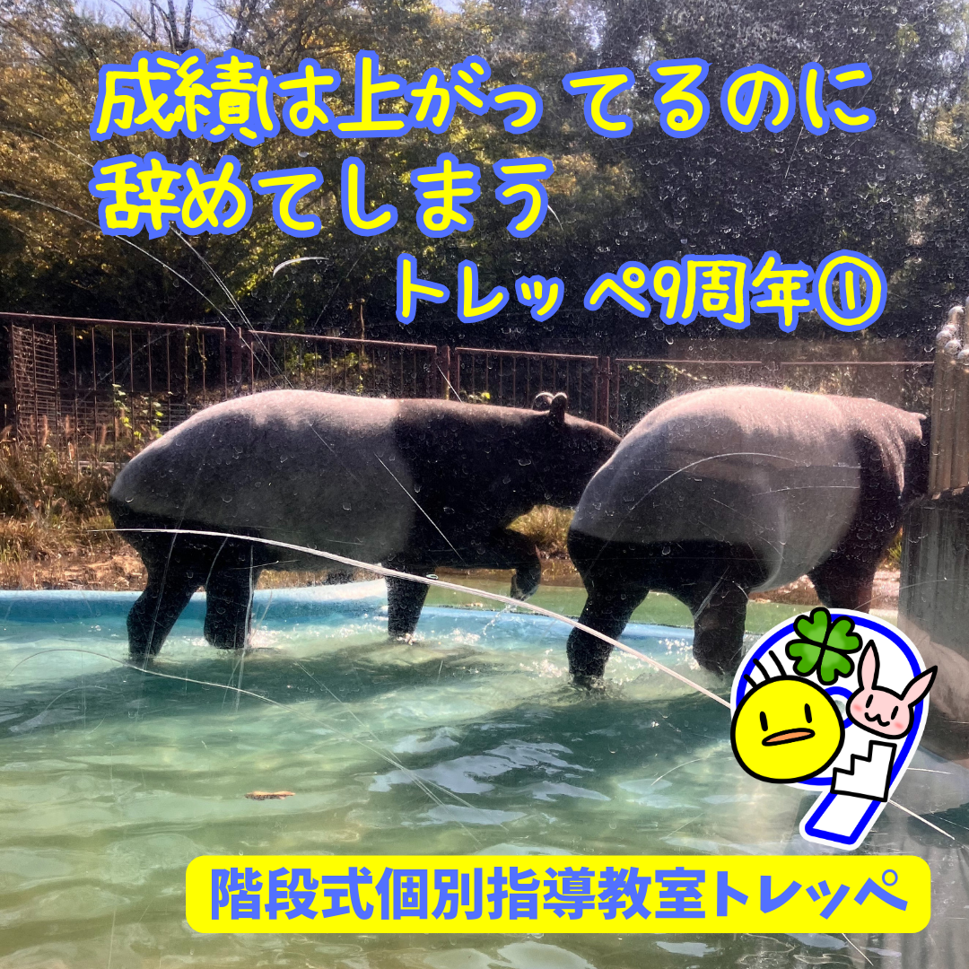 成績が上がっているのに辞めてしまう☆トレッペ9周年①