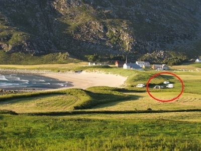 Norwegen private Campingwiese am Vestkapp, direkt am Meer