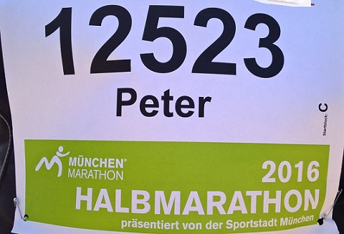 Die Startnummer. Insgesamt waren ca. 20000 Läifer am Start, für den Halbmarathon ca. 7500