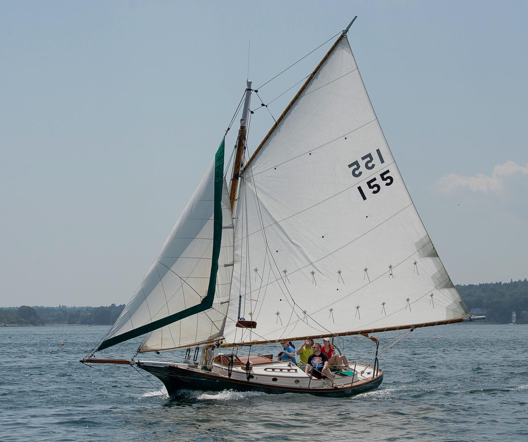 Sloop: it features one mast and two sails, typically a Bermuda rigged main, and a headsail. This simple configuration is very efficient for sailing into the wind.