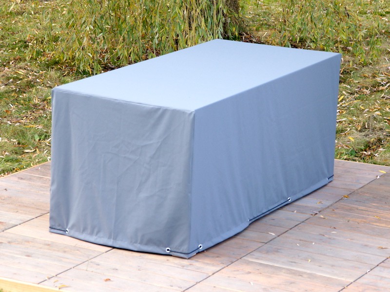 Möbelhaube für Gartentisch 3, wetterfest & atmungsaktiv, Farbe: Grau