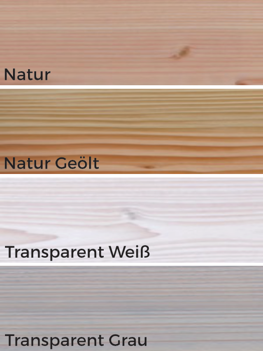Mülltonnenbox Farben: Natur, Natur Geölt, Transparent Weiß und Transparent Grau