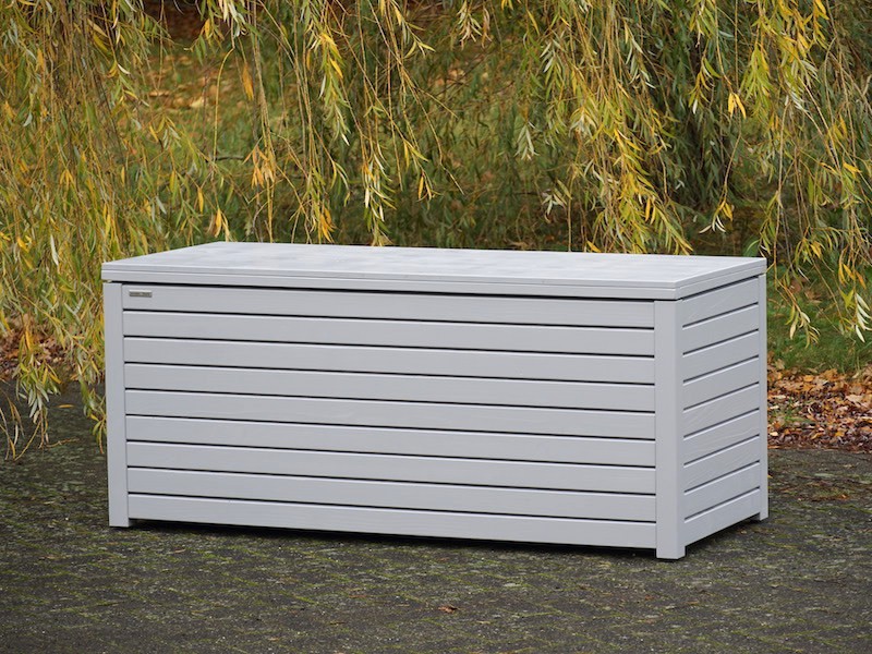 Auflagenbox / Kissenbox Holz, Oberfläche: Signalgrau RAL 7004
