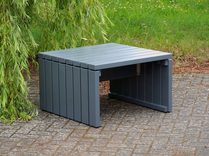 Lounge Möbel / Lounge Tisch Holz, Oberfläche: RAL 7012 Basaltgrau
