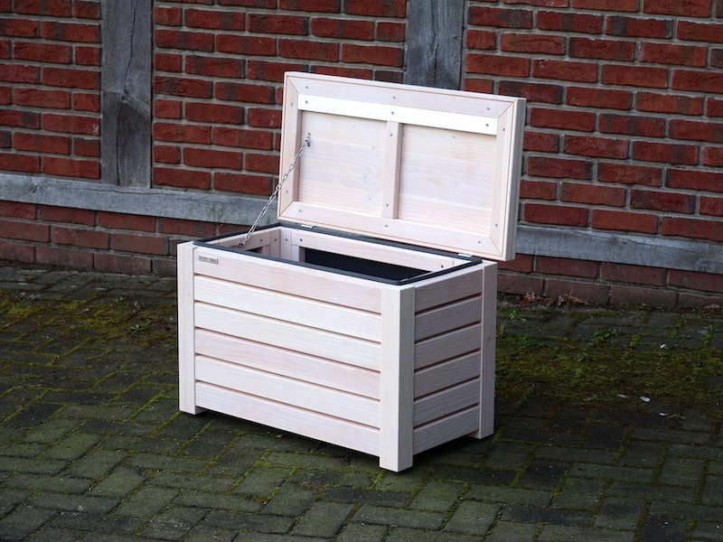 Kleine Auflagenbox für Balkon & Dachterrasse, Oberfläche: Transparent Weiß