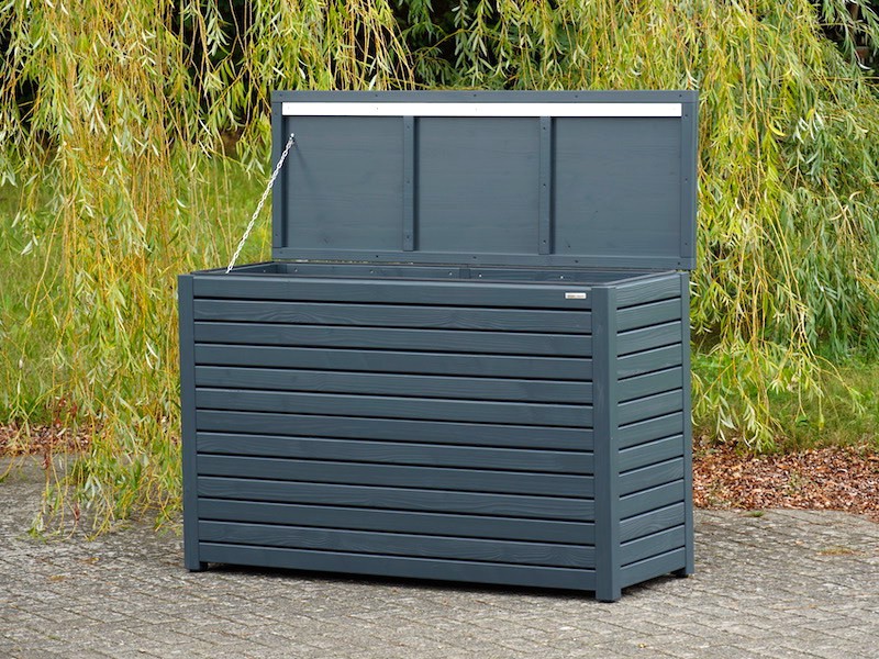 Auflagenbox / Kissenbox Holz nach Maß, Oberfläche: Anthrazit Grau