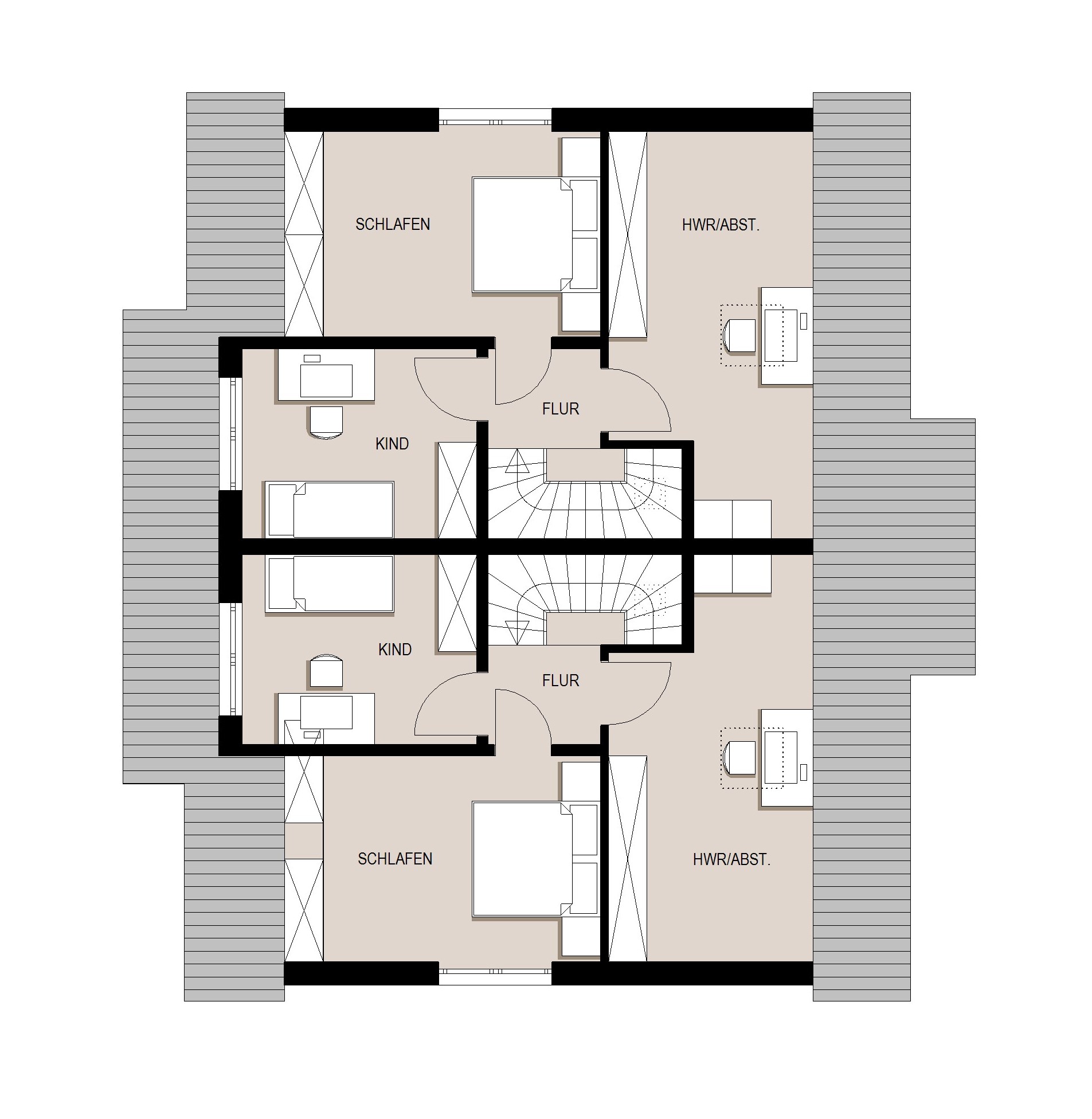 Dachgeschoss Haushälfte 3.1 und 3.2