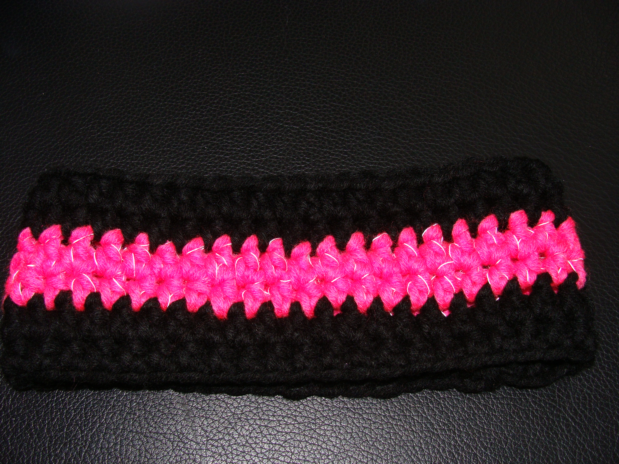 Stirnband pink, mit Reflektorfaden, Grösse M, ca. 8 cm breit,  (myboshi Nr. 1) verkauft