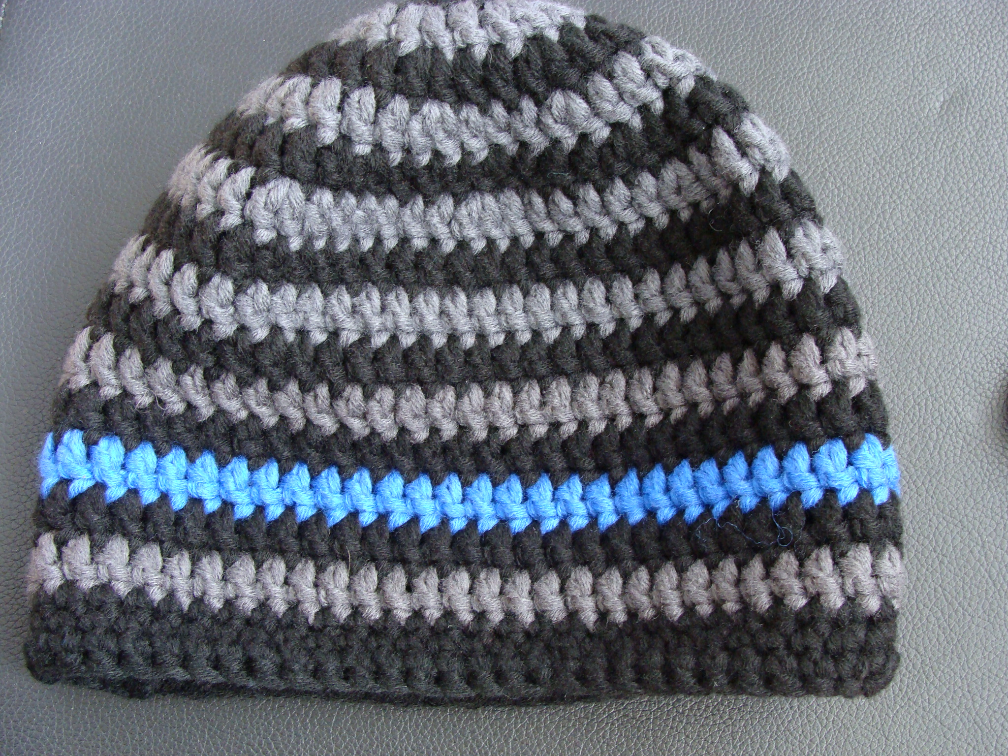 Kappe mit Streifen blau,  (myboshi Nr. 1) verkauft