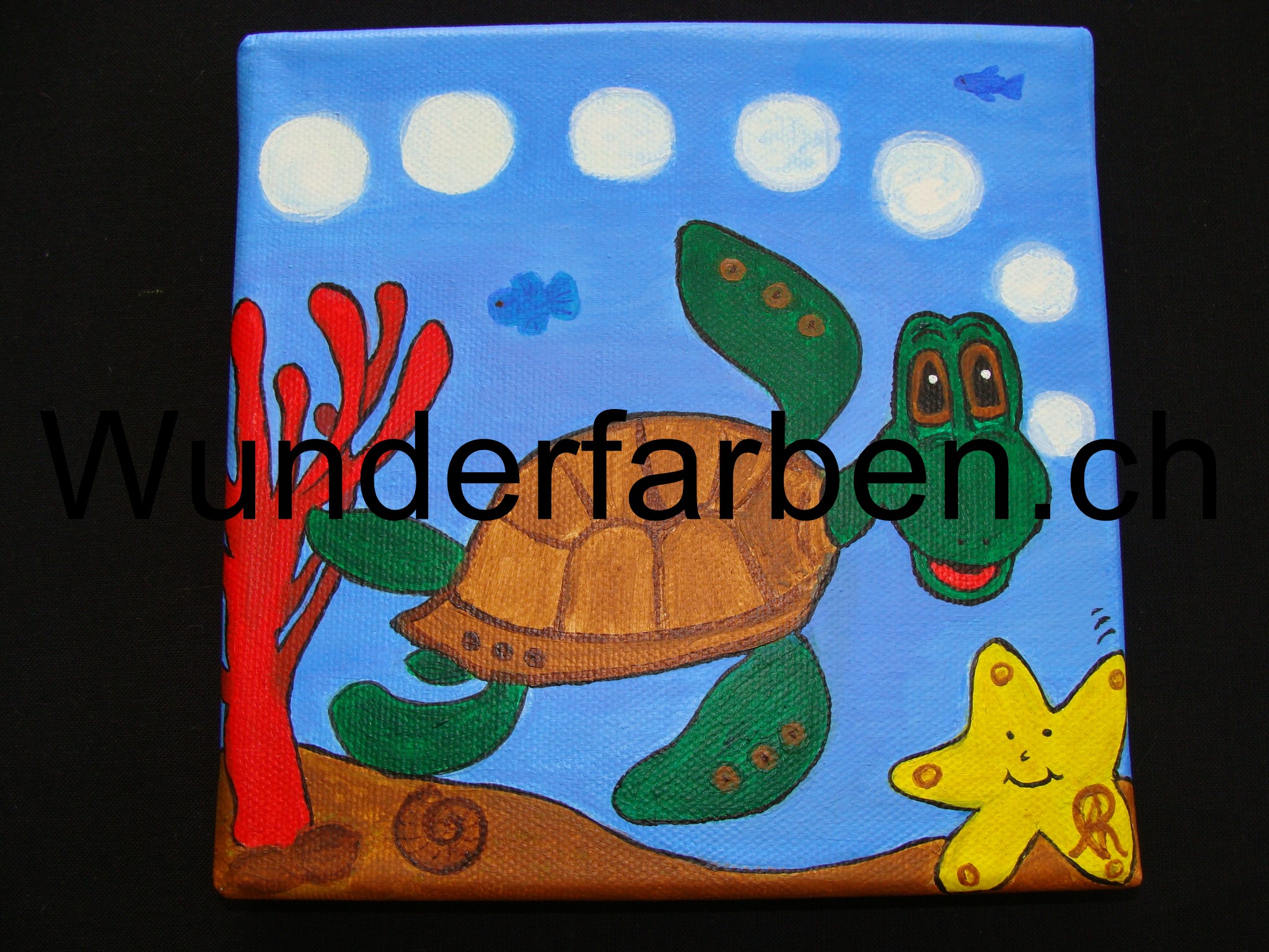 Schildkröte, Keilrahmen 20 x 20 cm, verkauft