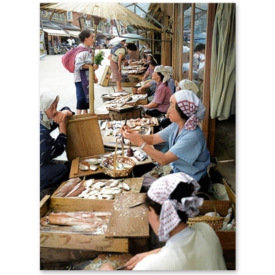 1960（昭和35）年8月、輪島市の朝市