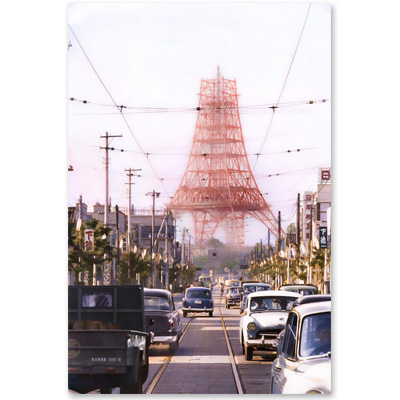 1958（昭和33）年、建設中の東京タワー