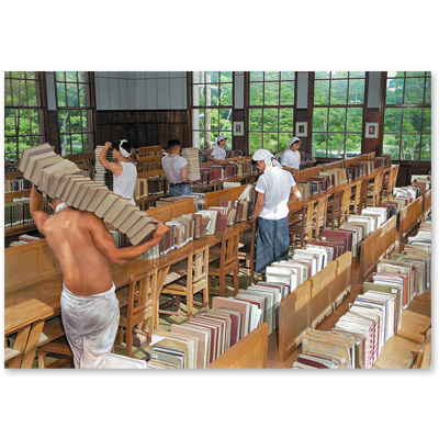 1954（昭和29）年8月12日、金沢市兼六園内の石川県立図書館