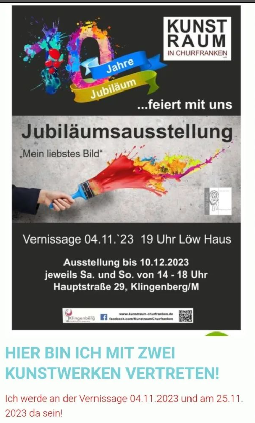 Kunstausstellung bis 10.12.23 Kunstraum Churfranken, Klingenberg im Löw Haus