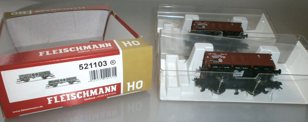 Fleischmann 521103 H0 Kohlewagenset Verpackung