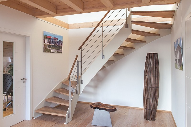 Staircase in a luxurious eco home
