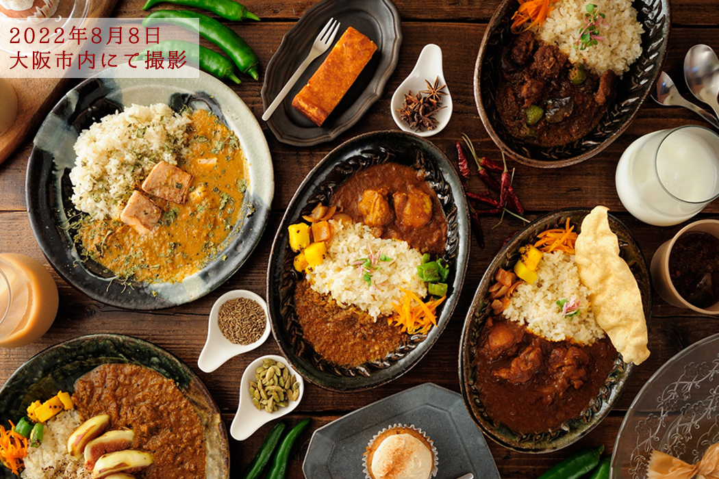 2022年8月8日　大阪市内にて撮影したカレーの集合写真