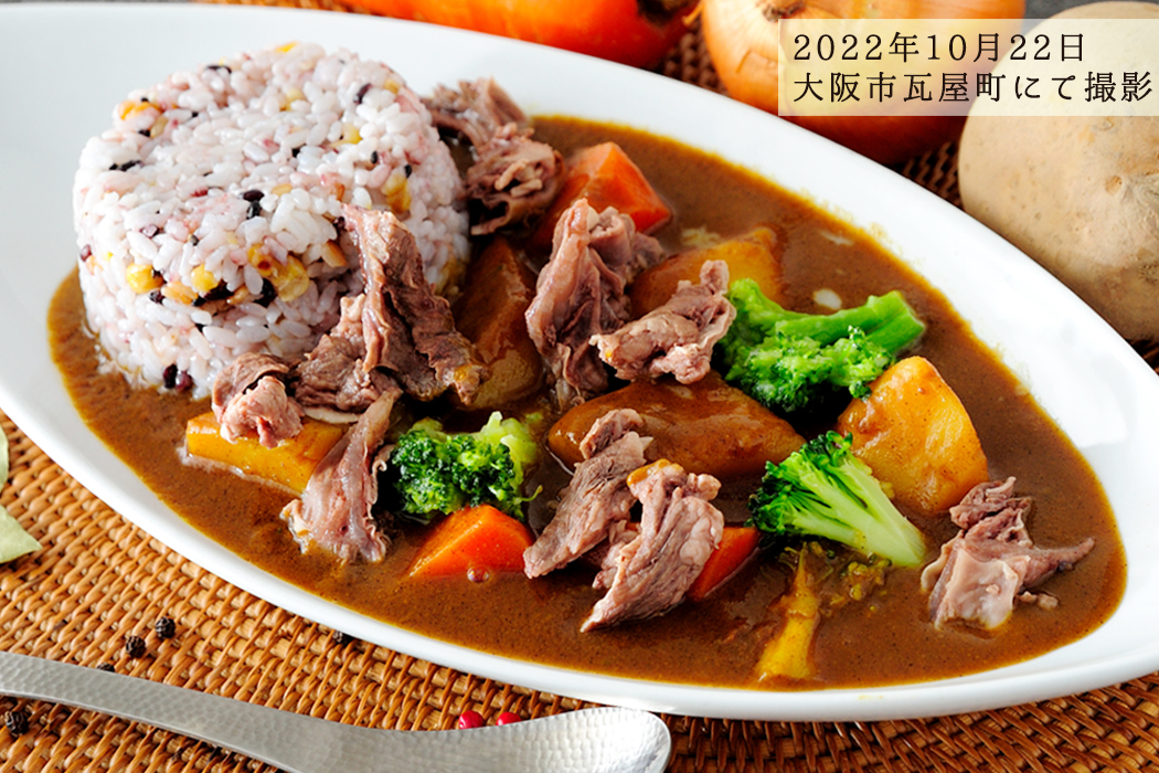 2022年10月22日　大阪市瓦屋町にて撮影した すじ肉のカレー（デリバリー用イメージ）