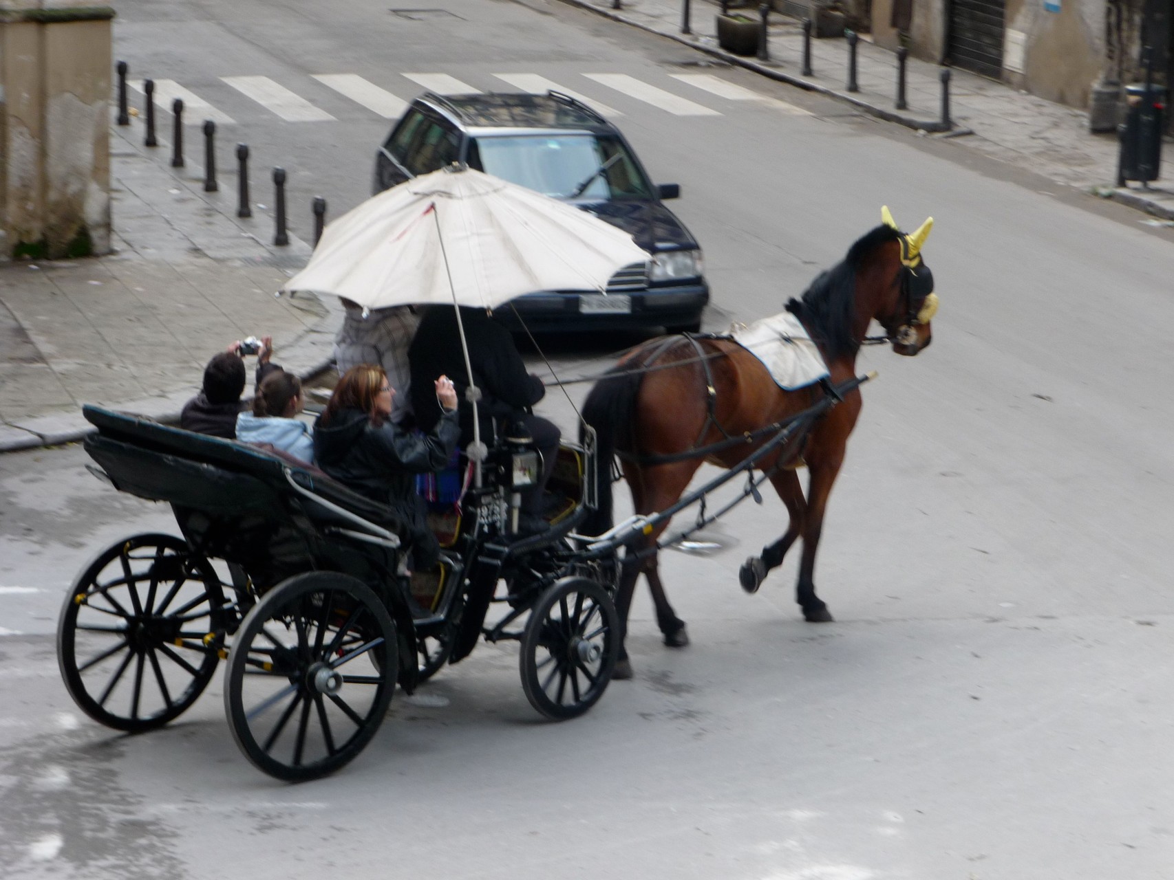 Kutschfahrten finden in Palermo nur zum Vergnügen der Touristen statt.