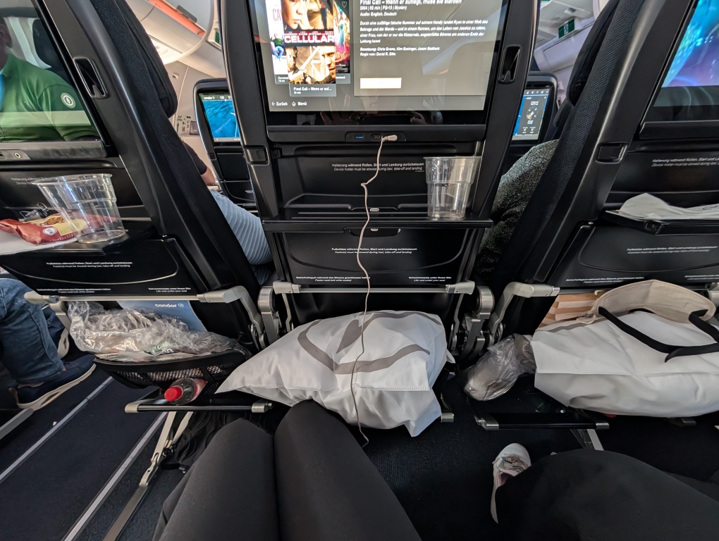 Sitzabstand in der Mitte in der Condor Premium Economy