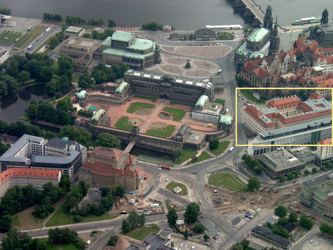 Lage des Taschenbergpalais in Dresden