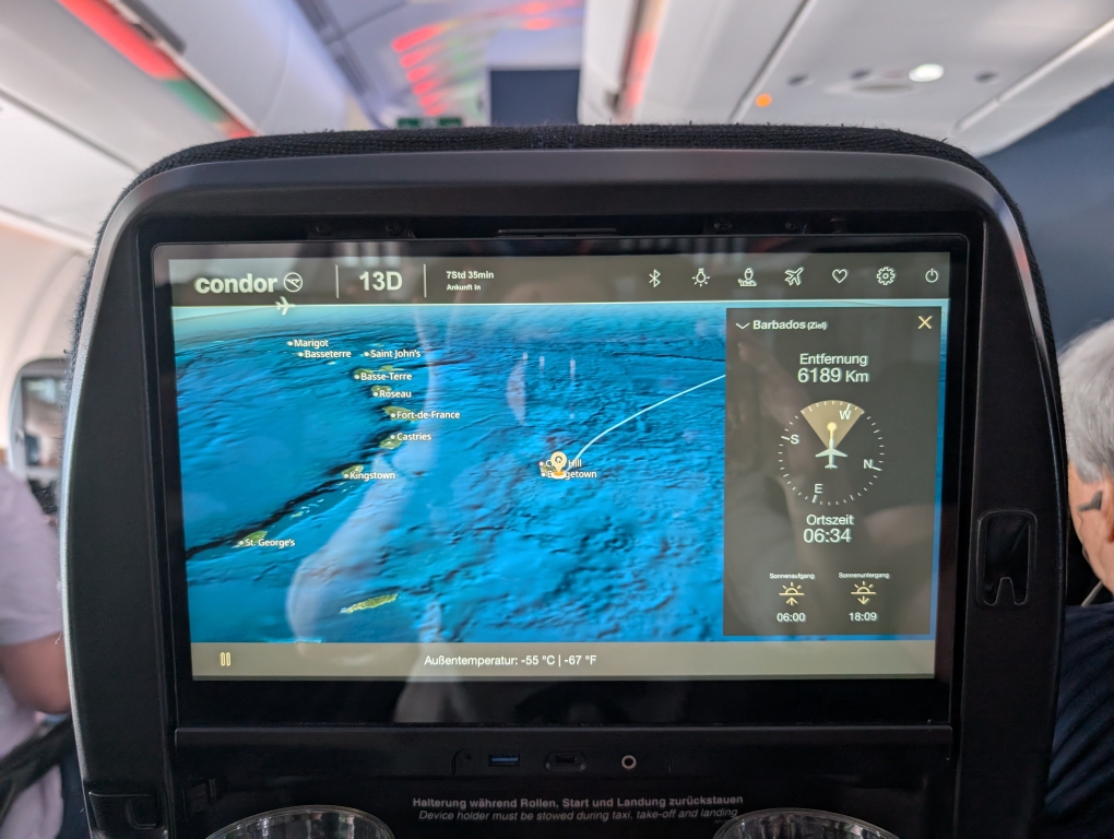 Inflight-Entertainment Condor - Flugdaten