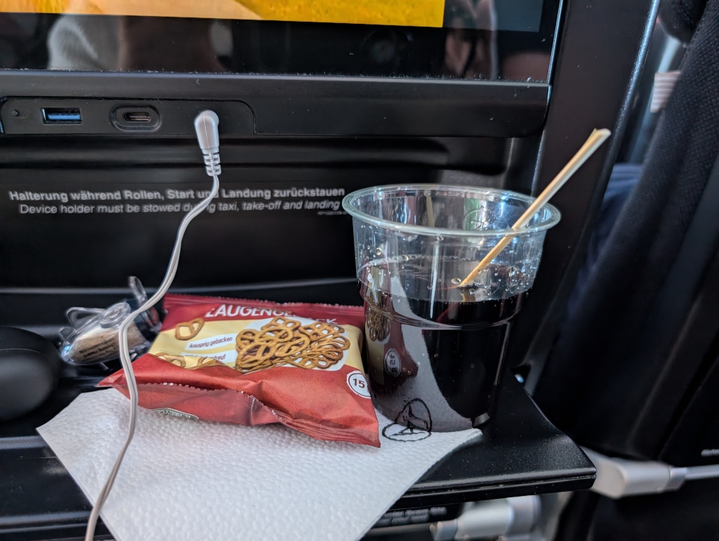 Getränke in der Condor Premium Economy