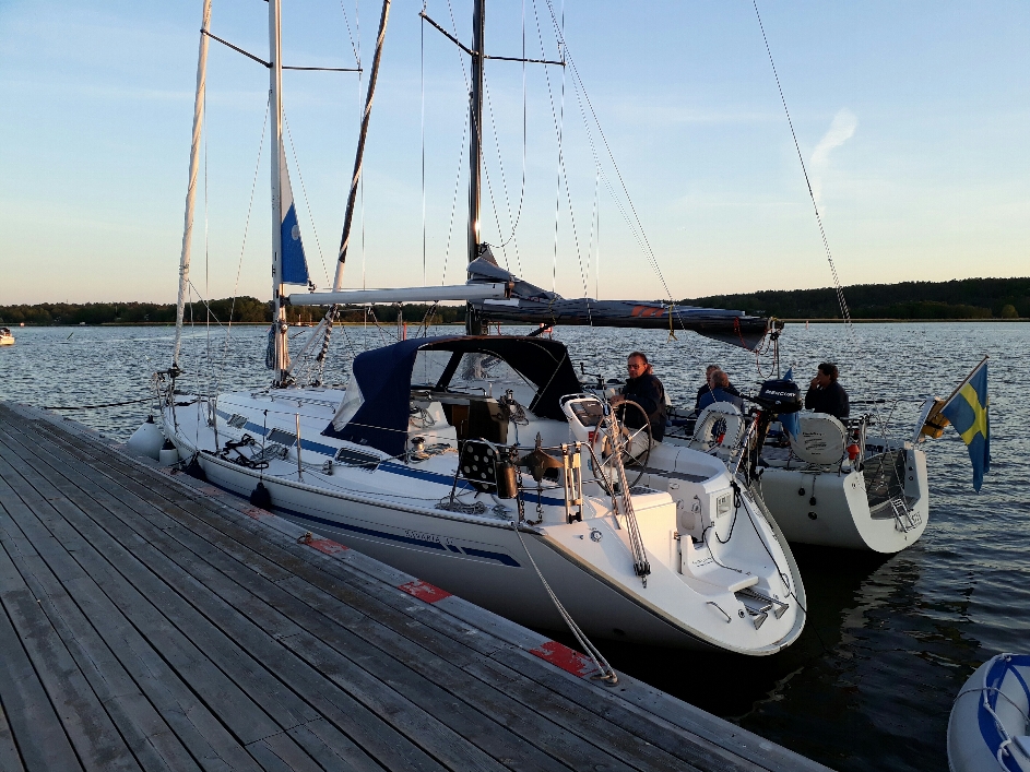 Us at pier and regatta boat longside