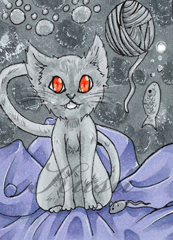 #096 ~ White Cat ~ Copic Marker ~ nicht frei