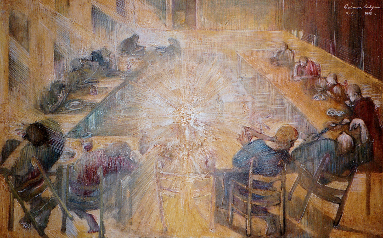 牛島義弘、【孵卵床】、希少な大判額装用画集より、美品、日本人画家 牛島義弘、【孵卵床】、希少な大判額装用画集より、美品、日本人画家