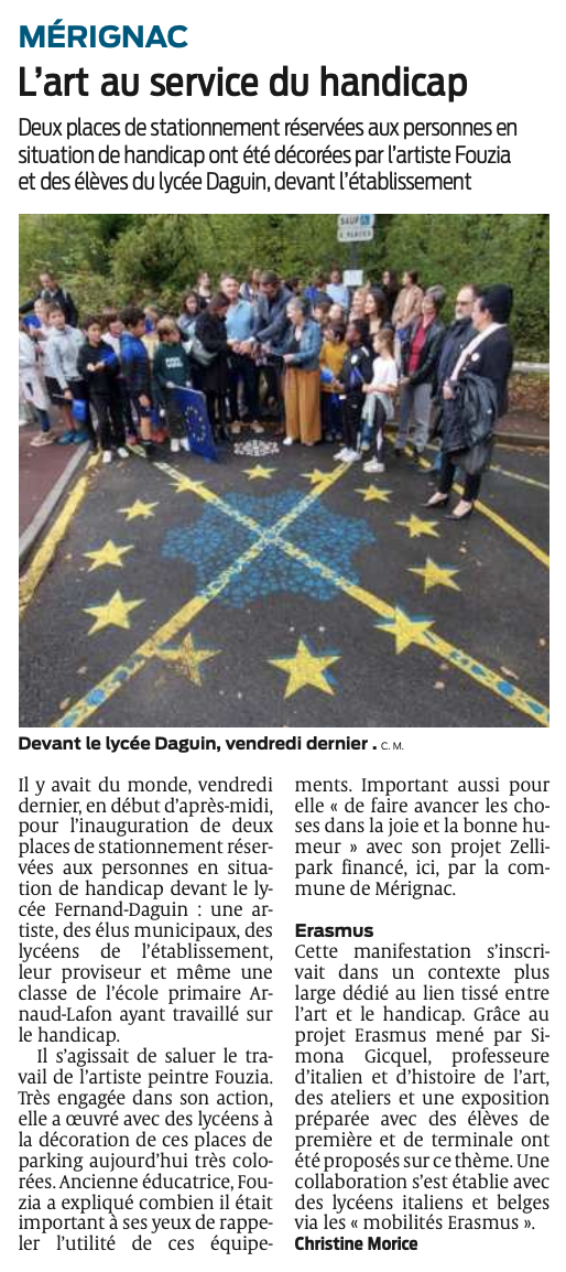 Article paru dans le quotidien Sud-Ouest du 18-10-2022