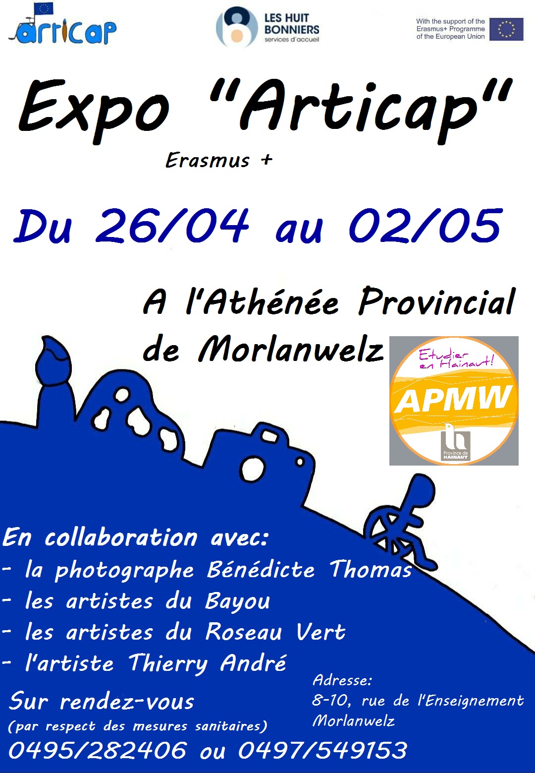 L'APMW vous propose une exposition mettant à l'honneur des artistes portant un handicap et une photographe qui a consacré une exposition sur les personnes trisomiques. 