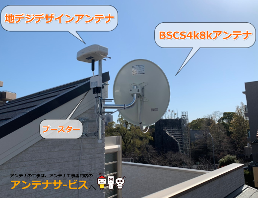 兵庫県灘区　地デジデザイン/BSCS4K8Kアンテナ工事【コンパクト】