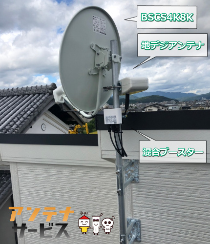 地デジBSCS4K8Kアンテナ工事（京都府亀岡市）