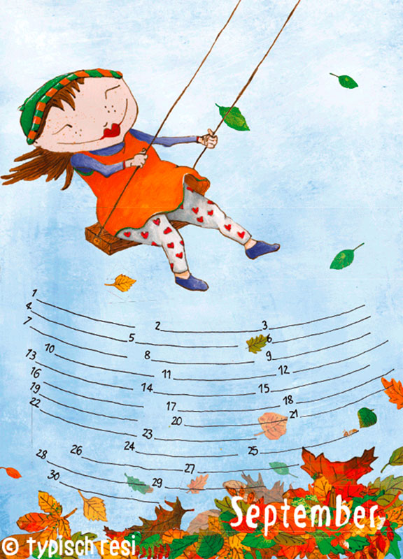 Septembergirl | Kalenderillustration "12 im Weckla"